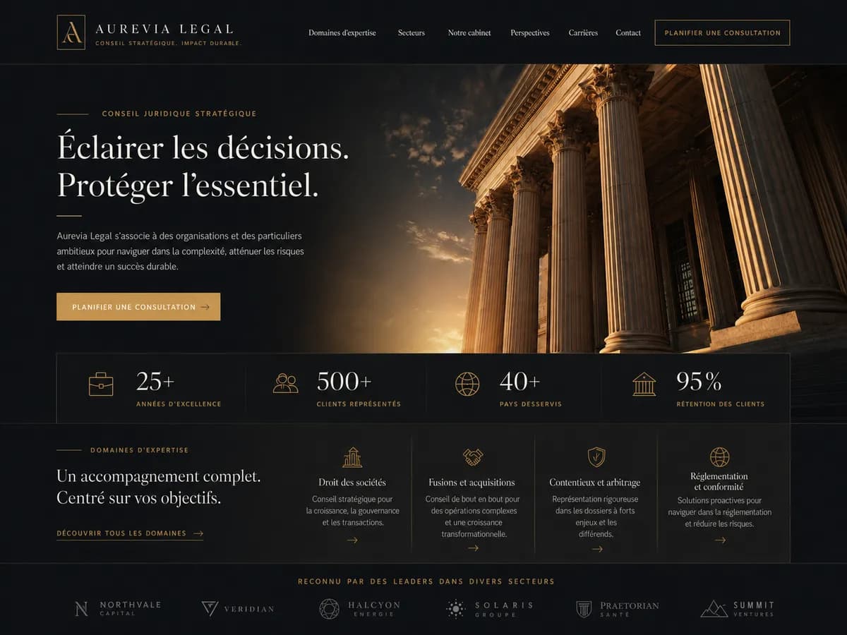 Exemple: Aurevia – Cabinet d'avocats