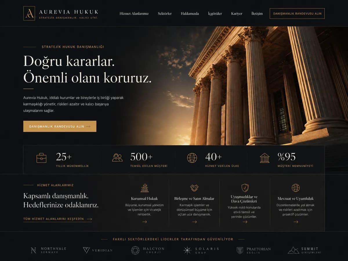Örnek: Aurevia – Hukuk Bürosu