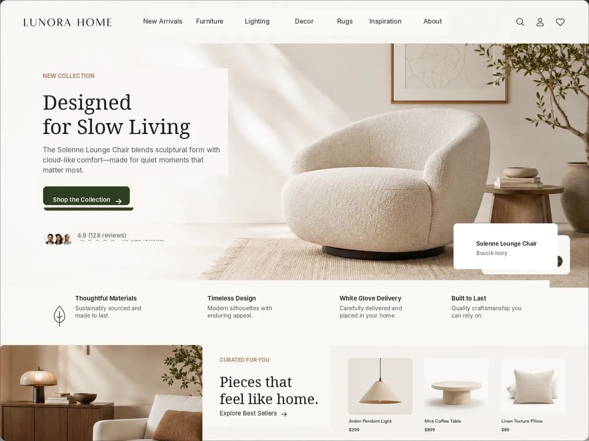 Example: Lunora – Online Shop